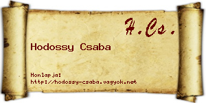 Hodossy Csaba névjegykártya